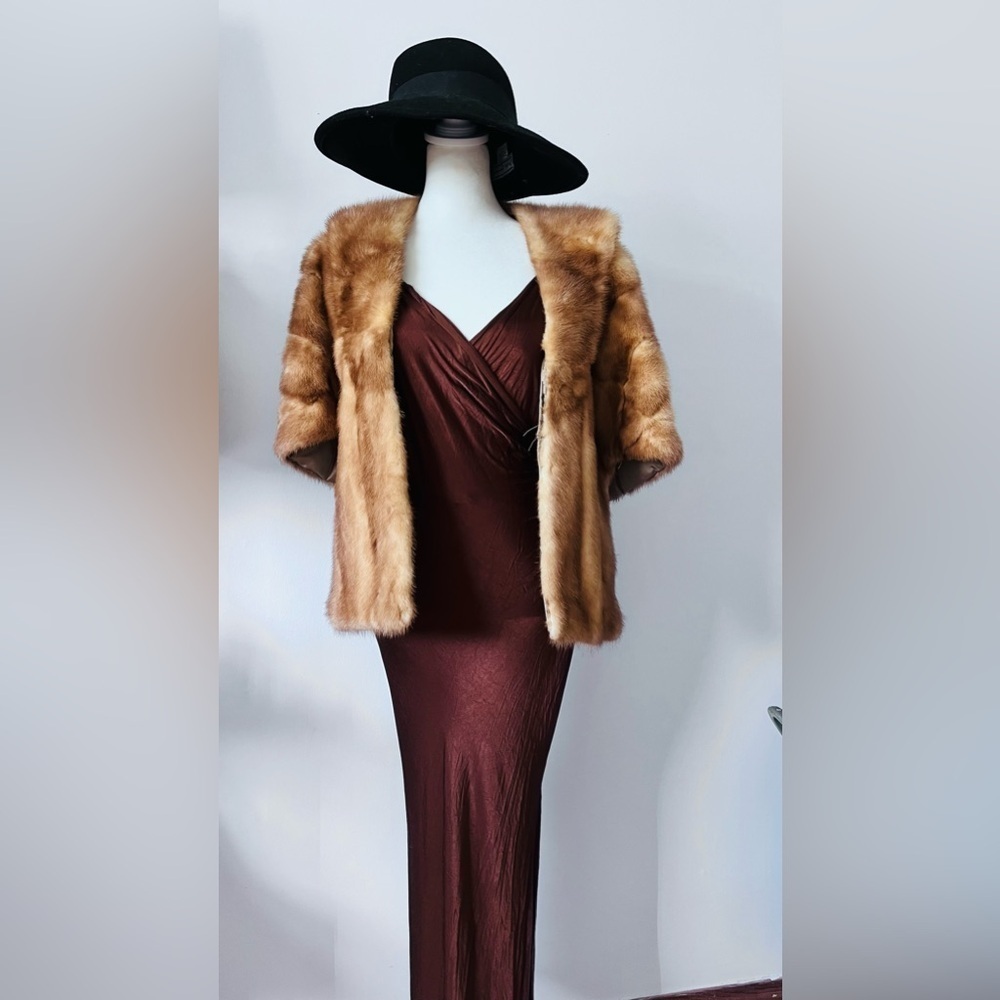 Vintage Brown Fur Shawl